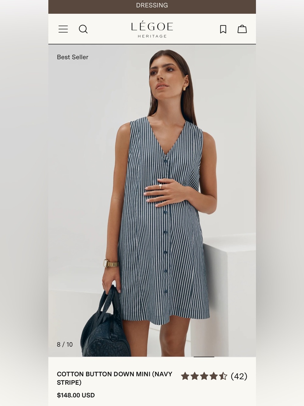 Legoe Heritage Cotton Button Down Mini Dress